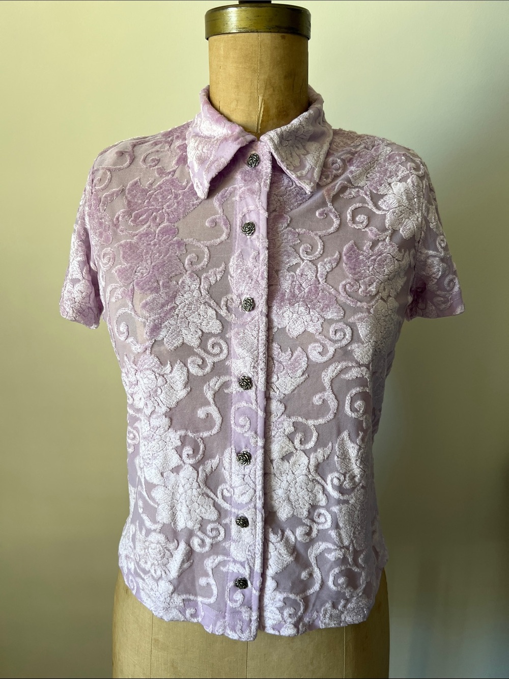 Vintage Cut Velvet Top 1980’s